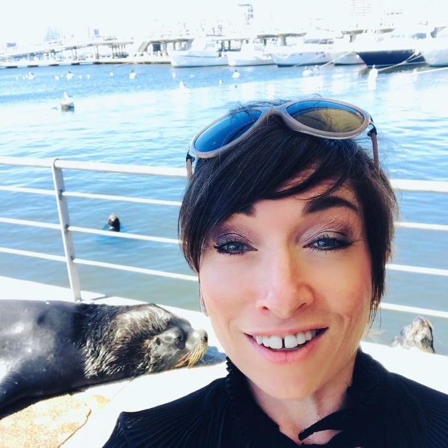 Naomi Grossman as seen while taking a selfie at Puerto del Punta del Este in Punta del Este, Maldonado, Uruguay in October 2019