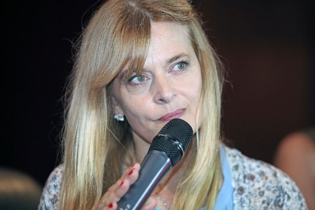 Nastassja Kinski as seen while speaking during an event in Yerevan, Armenia in July 2015