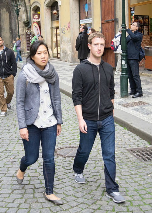 Priscilla Chan and Mark Zuckerberg in Prag in May 2013