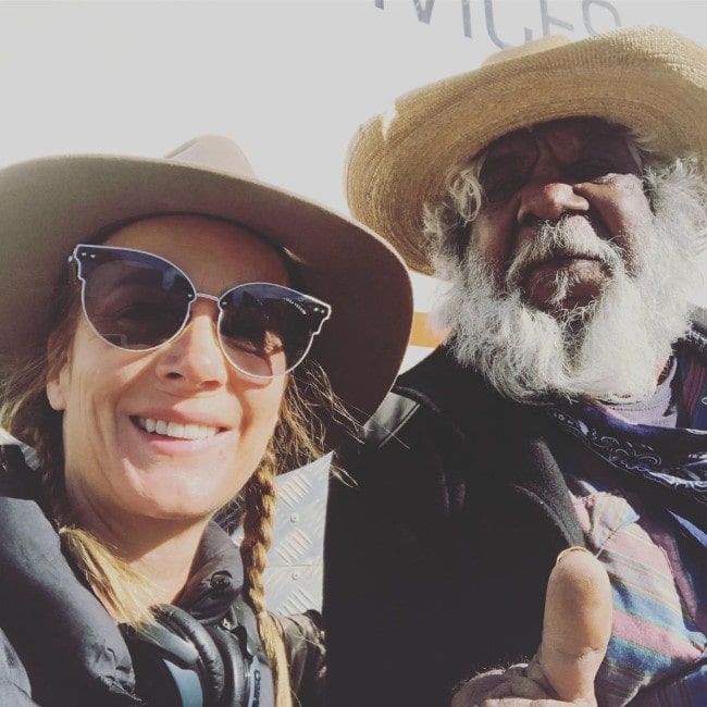 Rachel Griffiths with co-star Gibson John as seen in May 2019
