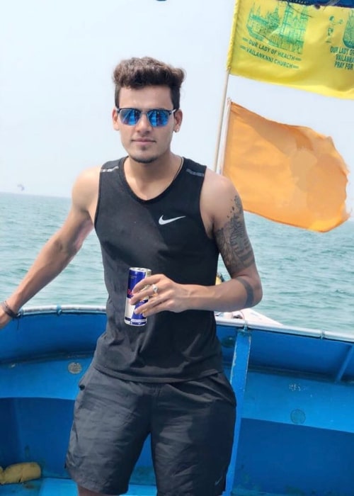 Rahul Chahar as seen in a picture while at sea in May 2018