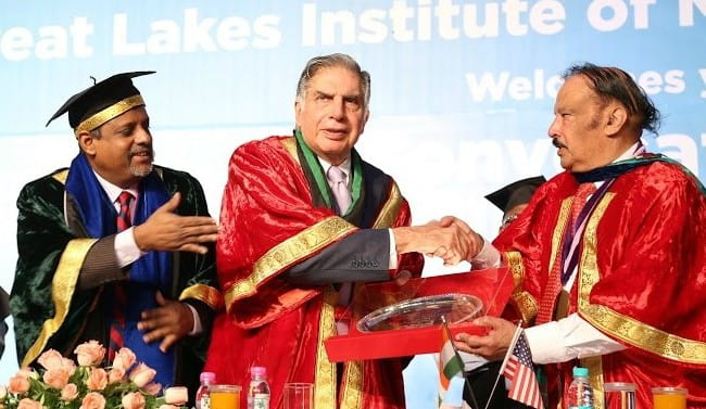 Ratan Tata (Center) as seen in October 2016