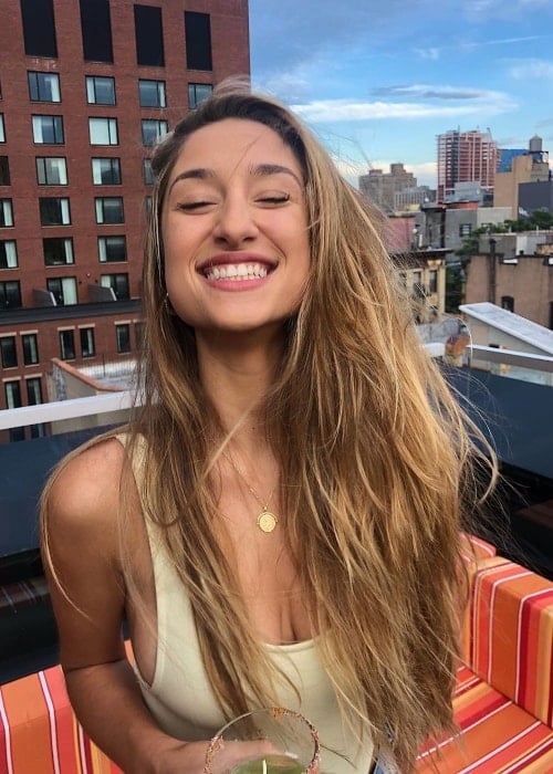 Savannah Montano as seen while smiling broadly for the camera in New York City, New York, United States in June 2019
