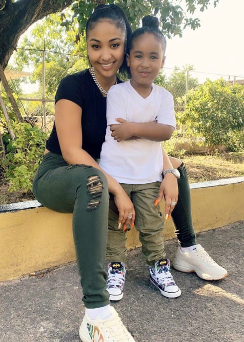 Shenseea with her son as seen in October 2019