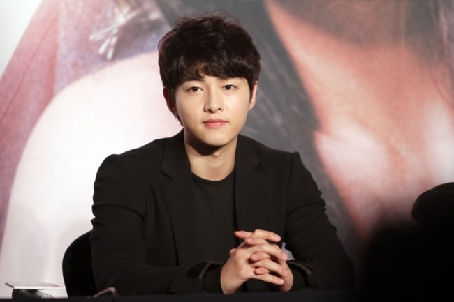 Song Joong-ki as seen in a picture taken at 'The Innocent Man' production presentation in September 2012