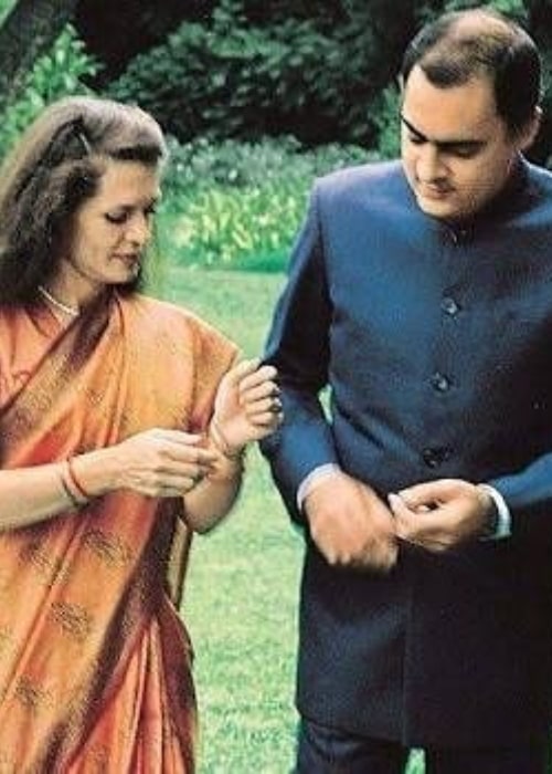 Sonia Gandhi as seen in a picture with her husband Rajiv Gandhi taken in the past