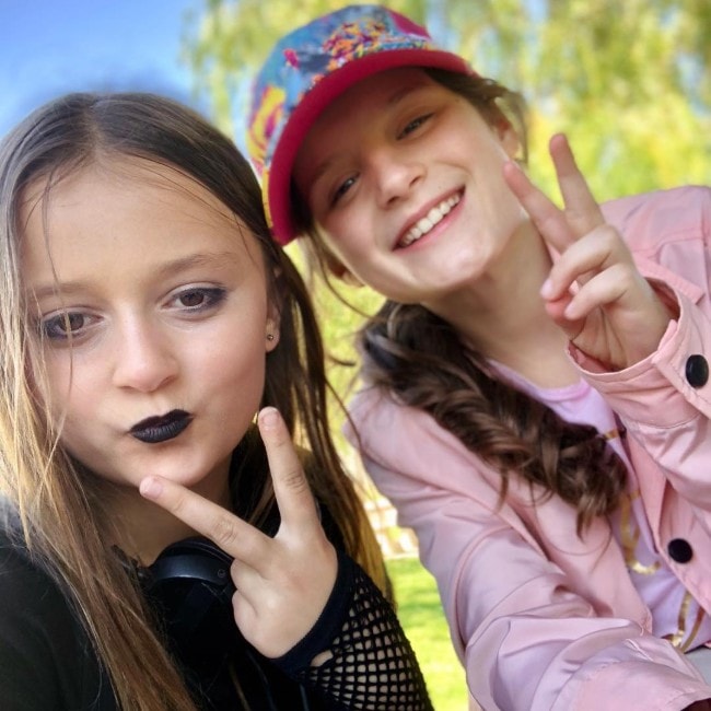 Sophie Fergi with Hayley Leblanc as seen in April 2018