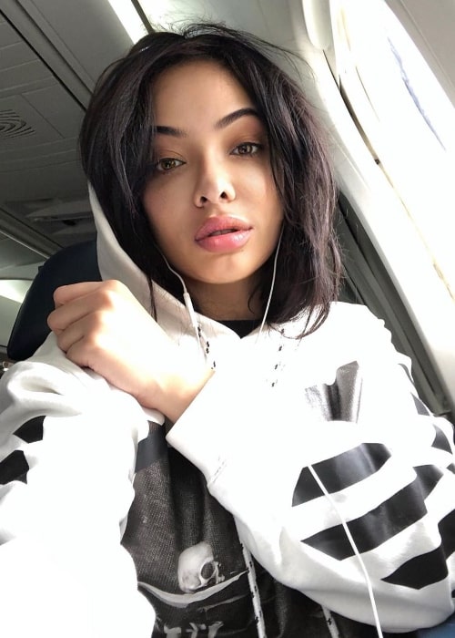 Stephanie Santiago as seen while taking a selfie at Chicago O'Hare International Airport in ‎Chicago, Illinois‎, United States in November 2019