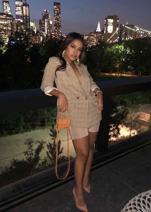 Taina Williams as seen while posing the camera at 1 Hotel Brooklyn Bridge in Brooklyn, New York City, New York, United States in September 2019