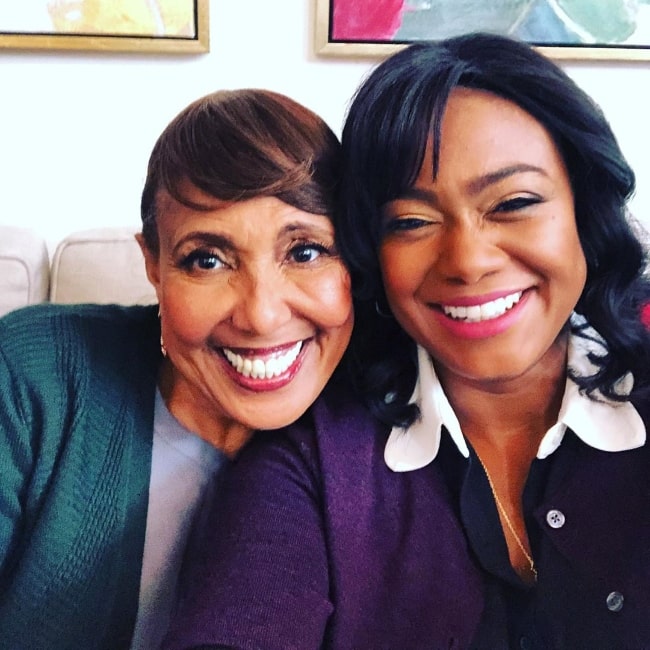 Tatyana Ali (Right) as seen while taking a selfie along with Telma Hopkins in October 2019