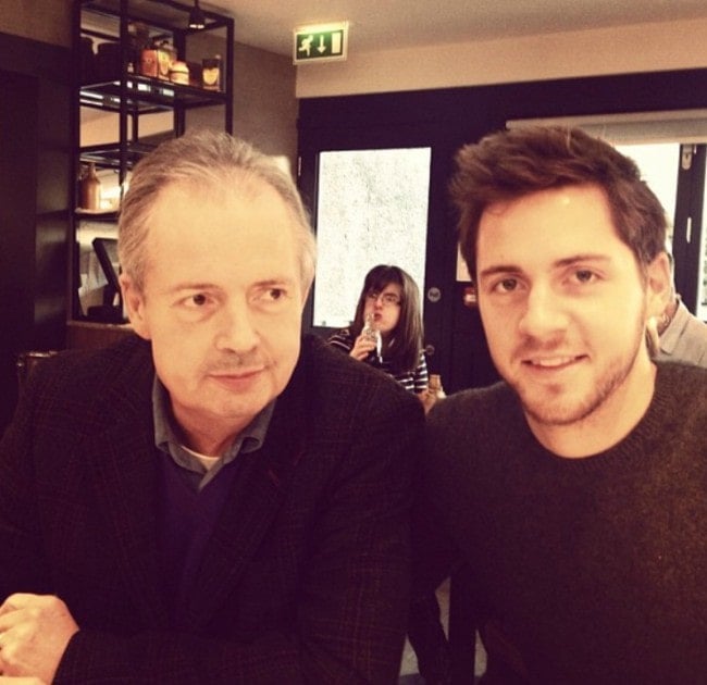 Tom Ackerley (Right) with his father as seen in January 2014