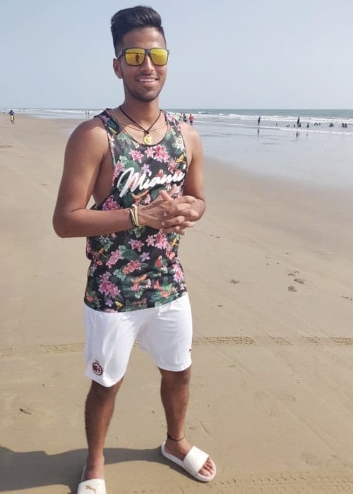 Washington Sundar as seen in a picture taken on the beach in May 2019