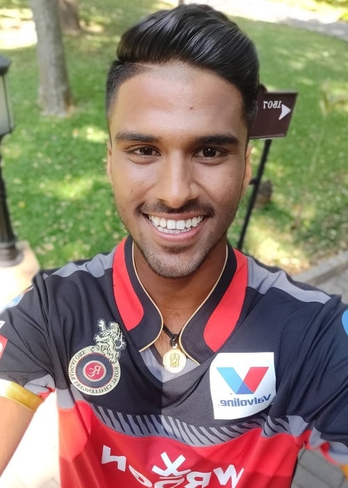 Washington Sundar as seen in a selfie taken at the Taj West End, Bengaluru in March 2019