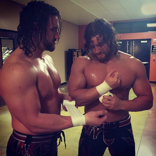 Wesley Blake (Left) and Buddy Murphy as seen in January 2015