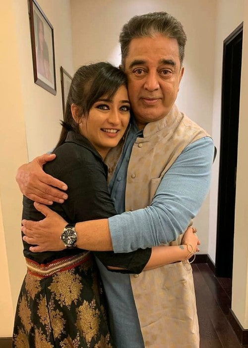 Akshara Haasan and Kamal Haasan as seen in February 2019