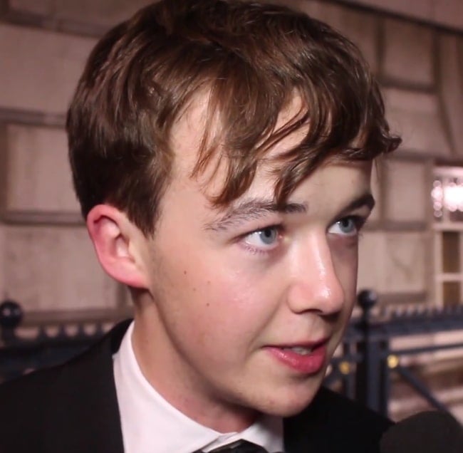 Alex Lawther pictured while being interviewed at the 58th BFI London Film Festival Awards at Banqueting House, Whitehall in London, England, United Kingdom in October 2014