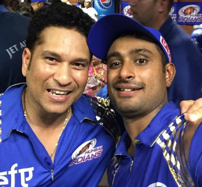 Ambati Rayudu (Right) and Sachin Tendulkar in a selfie in May 2015