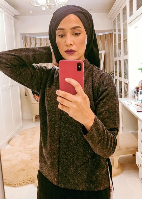 Amena Khan in a selfie as seen in October 2019