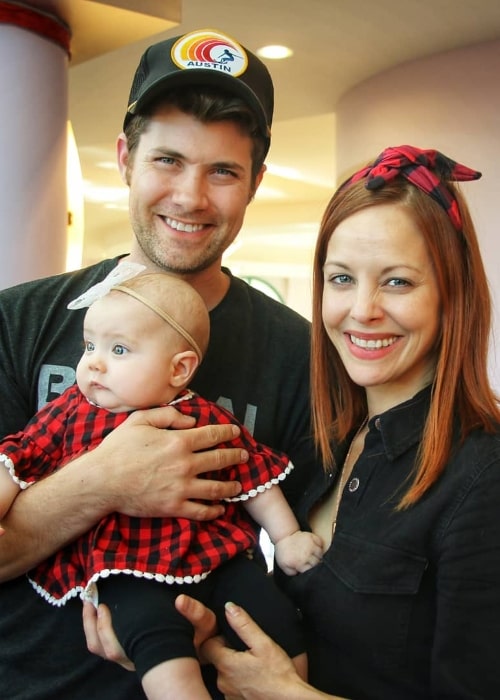 Amy Paffrath as seen in a holiday picture with her family at Delmar Gardens Family in December 2019