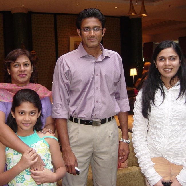 Anil Kumble as seen in a picture with his family taken on March 26, 2006