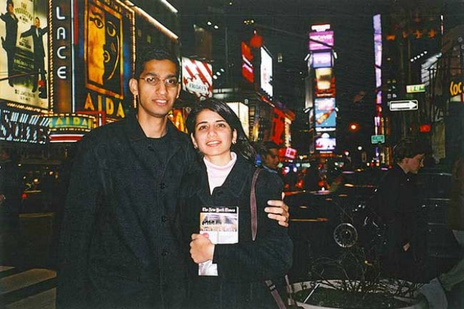 Anjali Pichai with Sundar Pichai