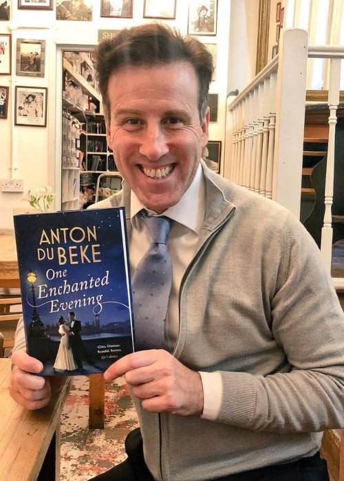 Anton du Beke as seen in a picture taken while he held his debut novel One Enchanting Evening in October 2018