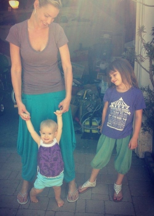 Ashley Scott as seen in a picture taken with her daughters Lyla and Ada Scott in July 2016