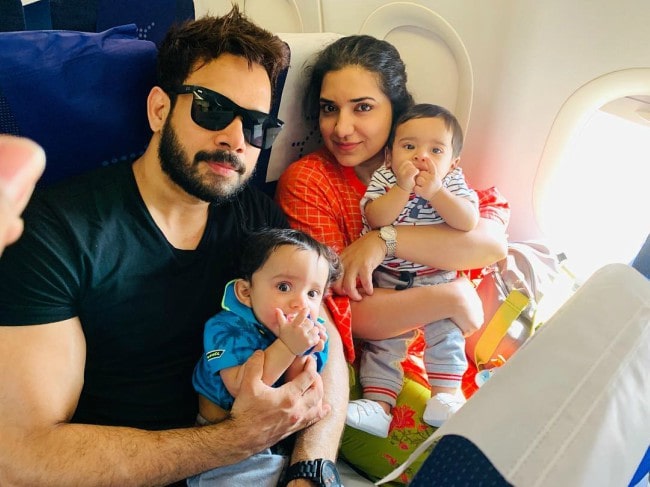 Bharath with his family as seen in March 2019
