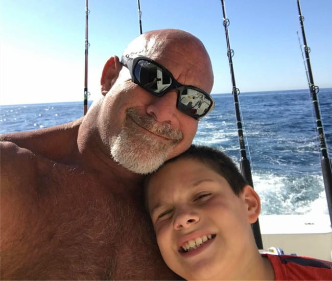 Bill Goldberg with his son as seen in April 2017