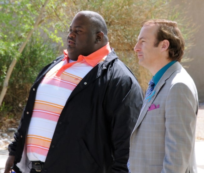 Bob Odenkirk (Right) as seen in a picture alongside Lavell Crawford on the 'Breaking Bad' film set for season 4