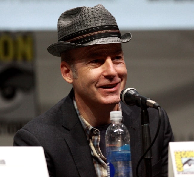 Bob Odenkirk as seen while smiling and speaking at the 2013 San Diego Comic Con International, for 'Breaking Bad', at the San Diego Convention Center in San Diego, California, United States