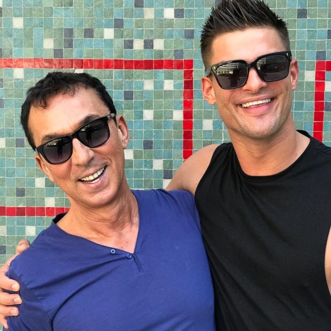 Bruno Tonioli as seen in a picture taken with Slovenian dancer Aljaž Škorjanec in September 2019