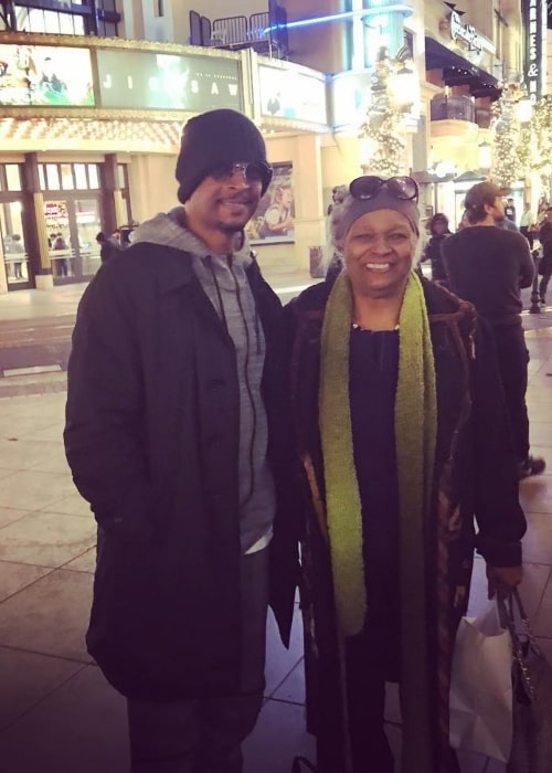 Damon Wayans as seen in a picture with his mother Elvira Alethia taken in front of the Blue Ribbon Sushi Bar & Grill at the Grove, Los Angeles in November 2017