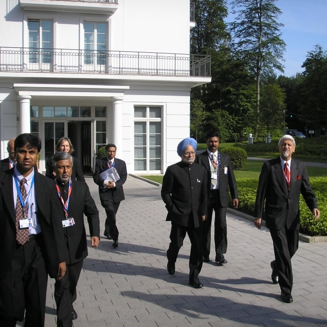 Dr. Manmohan Singh as seen in a picture at the G8 summit 'outreach' programme in Heiligendamm in June 2007