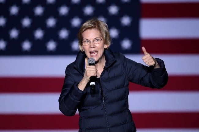 Elizabeth Warren as seen while speaking with supporters at a campaign rally at Laney College in Oakland, California, United States in May 2019