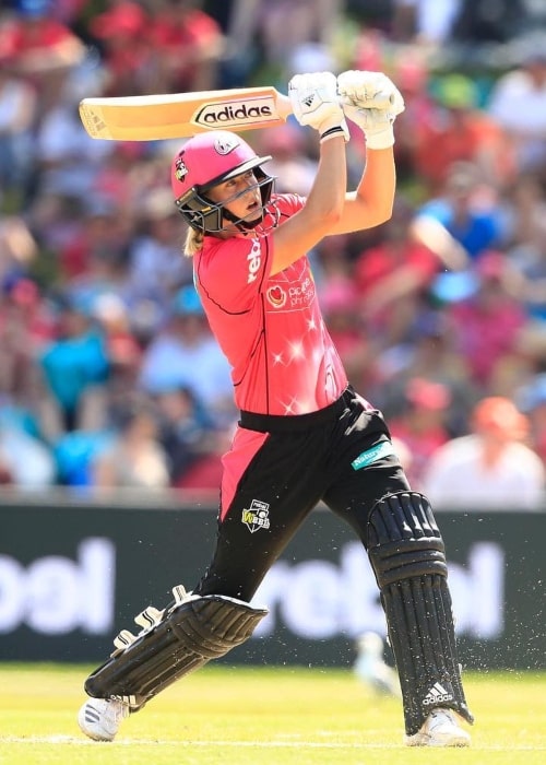 Ellyse Perry as seen in a picture taken during a match while she played for the Sydney Sixers at the Big Bash League in January 2019