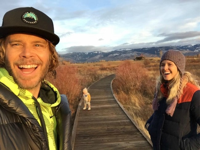 Eric Christian Olsen and Sarah Wright as seen in December 2017