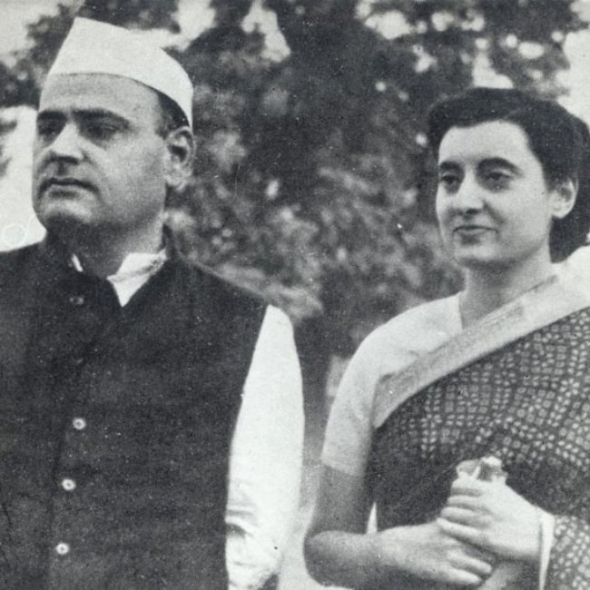 Feroze Gandhi in a picture with his wife Indira Gandhi in a picture that was taken before the 1950s