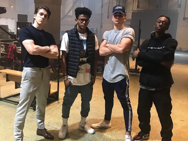 From Left to Right - Myles Erlick, Noah Zulfikar, Liam Mackie, and Isaiah Peck as seen while posing for a picture in September 2019