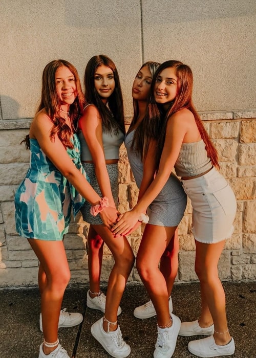 From Left to Right - Remi, Avary Anderson, Eve Finlan, and Noga at The Melting Pot in Addison, Dallas County, Texas, United States in July 2019