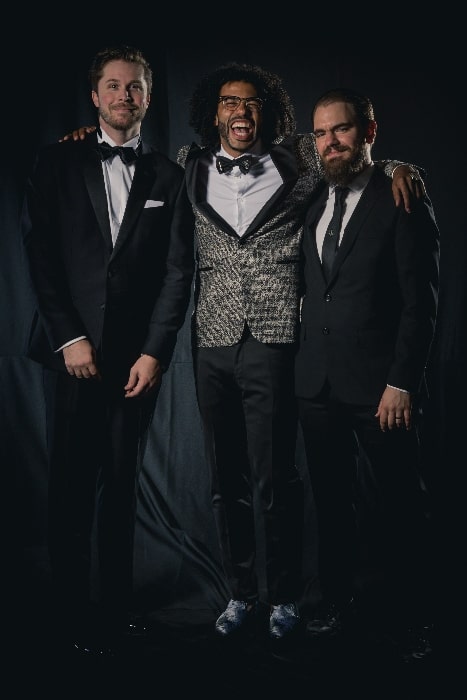 From Left to Right - William Hutson, Daveed Diggs, and Jonathan Snipes as seen in the portrait photoshoot at Worldcon 75, Helsinki, before the Hugo Awards in August 2017