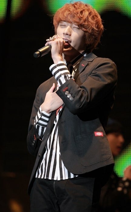 Gongchan as seen while performing at the Yongsan I-Park Mall on November 2, 2013