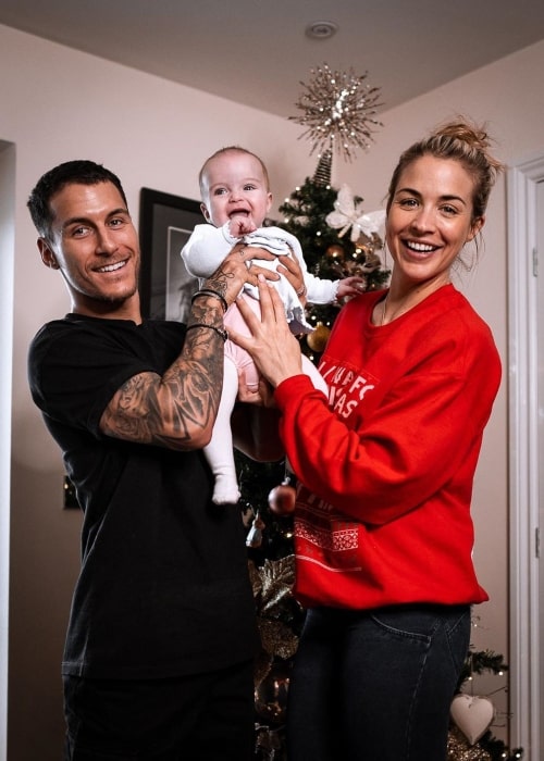 Gorka Márquez as seen in a picture taken with his daughter Mia Louise and girlfriend Gemma Atkinson Manchester in December 2019