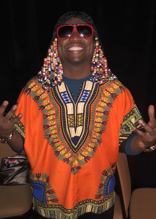 Guy Torry as seen in a picture dressed as the legendary Stevie Wonder on Halloween at the Tom Joyner Family Reunion At Gaylord Palms in November 2019