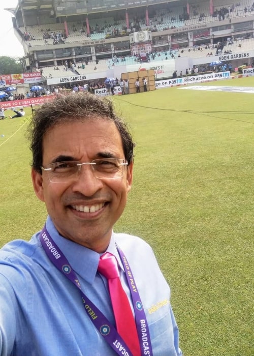 Harsha Bhogle as seen in a selfie taken at Eden Gardens, Kolkata in November 2019