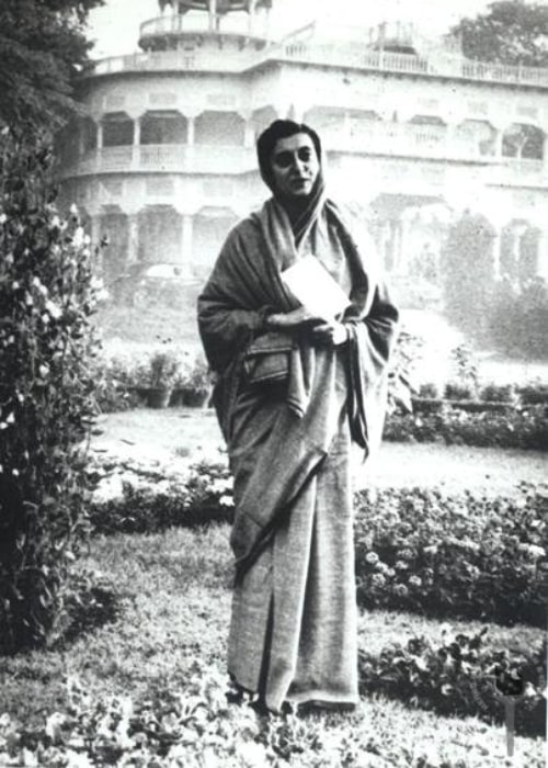 Indira Gandhi in a picture taken on the lawn of Anand Bhawan, Allahabad before 1950