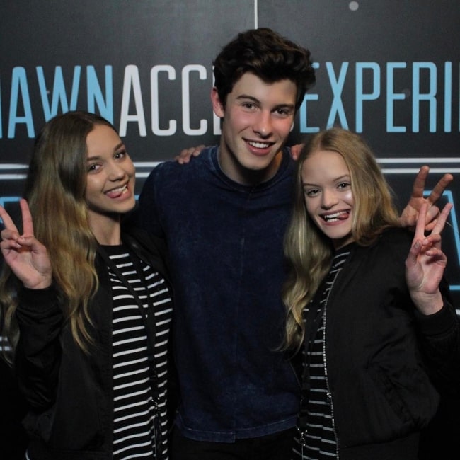 Isa Isanina (Left) as seen while posing for a picture with Shawn Mendes and Nina Isanina in May 2017