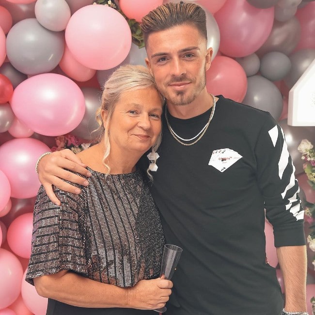 Jack Grealish with his mom as seen in October 2019