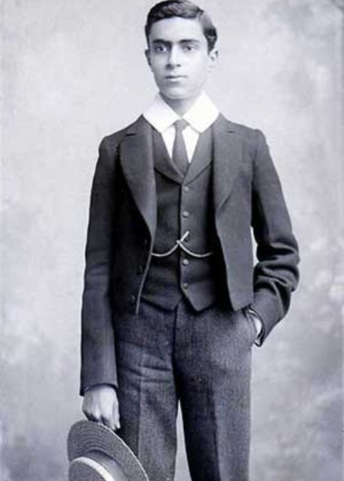 Jawaharlal Nehru as seen in a picture which was taken at Harrow School, England, when he was 15 years old, in 1905