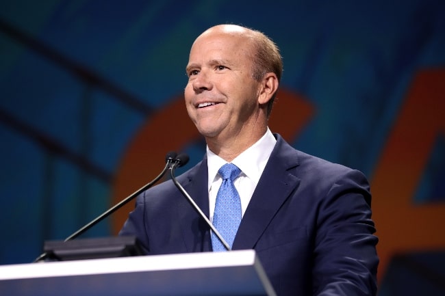 John Delaney as seen while speaking with attendees at the 2019 California Democratic Party State Convention at the George R. Moscone Convention Center in San Francisco, California, United States